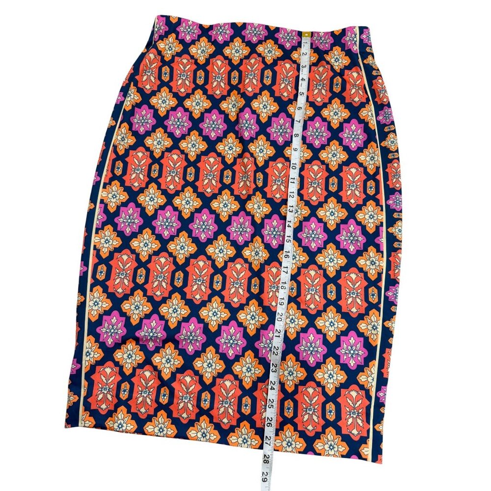 Gretchen Scott Haveli Pencil Skirt Orange Pink Blue Geometric Stretch Size L - Picture 4 of 6